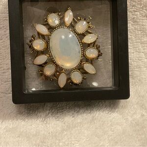 Elegant Gold and White Brooch